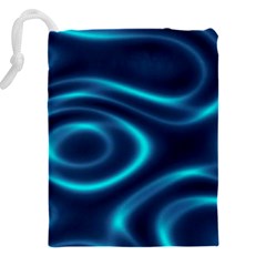 Blue Wavy Drawstring Pouch (5XL) from ArtsNow.com Back