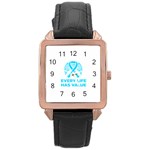 Child Abuse Prevention Support  Rose Gold Leather Watch 