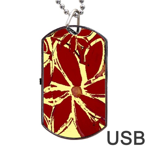 Flowery Fire Dog Tag USB Flash (Two Sides) from ArtsNow.com Front