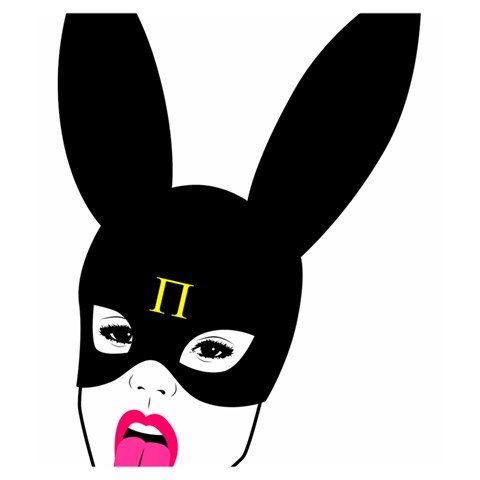 Bunny Girl Mask Drawstring Pouch (Medium) from ArtsNow.com Front