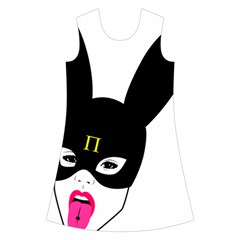 Bunny Girl Mask Kids  Short Sleeve Velvet Dress from ArtsNow.com Front
