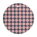 Retro Pink And Grey Pattern Ornament (Round)