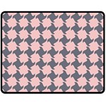 Retro Pink And Grey Pattern Double Sided Fleece Blanket (Medium) 