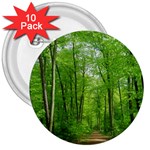 In the forest the fullness of spring, green, 3  Buttons (10 pack) 