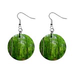 In the forest the fullness of spring, green, Mini Button Earrings