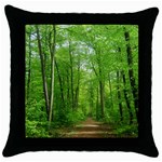 In the forest the fullness of spring, green, Throw Pillow Case (Black)