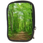 In the forest the fullness of spring, green, Compact Camera Leather Case