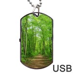 In the forest the fullness of spring, green, Dog Tag USB Flash (One Side)