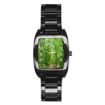 In the forest the fullness of spring, green, Stainless Steel Barrel Watch