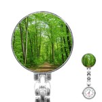 In the forest the fullness of spring, green, Stainless Steel Nurses Watch