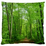 In the forest the fullness of spring, green, Large Flano Cushion Case (One Side)