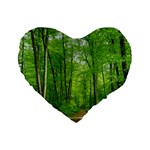 In the forest the fullness of spring, green, Standard 16  Premium Flano Heart Shape Cushions