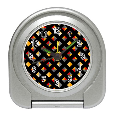 Geometric Diamond Tile Travel Alarm Clock from ArtsNow.com Front