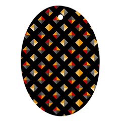 Geometric Diamond Tile Oval Ornament (Two Sides) from ArtsNow.com Front