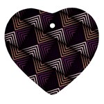 Zigzag Motif Design Heart Ornament (Two Sides)