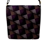 Zigzag Motif Design Flap Closure Messenger Bag (L)