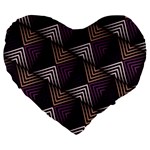 Zigzag Motif Design Large 19  Premium Flano Heart Shape Cushions
