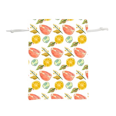 Citrus Gouache Pattern Lightweight Drawstring Pouch (S) from ArtsNow.com Front