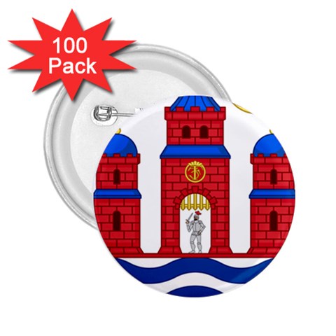 Lesser Coat of Arms of Copenhagen 2.25  Buttons (100 pack)  from ArtsNow.com Front