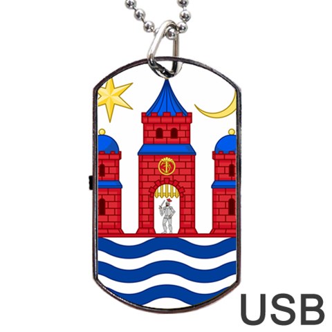Lesser Coat of Arms of Copenhagen Dog Tag USB Flash (One Side) from ArtsNow.com Front