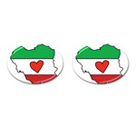 Heart Flag Map of Iran  Cufflinks (Oval)