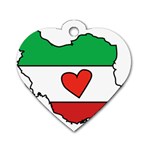 Heart Flag Map of Iran  Dog Tag Heart (One Side)