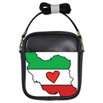 Heart Flag Map of Iran  Girls Sling Bag