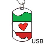 Heart Flag Map of Iran  Dog Tag USB Flash (One Side)
