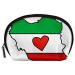Heart Flag Map of Iran  Accessory Pouch (Large)
