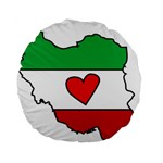 Heart Flag Map of Iran  Standard 15  Premium Flano Round Cushions
