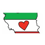 Heart Flag Map of Iran  Satin Wrap