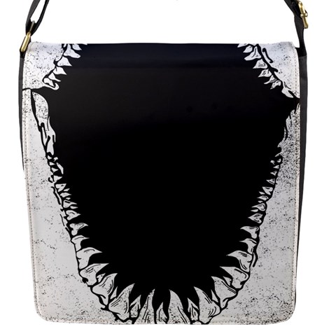 Shark Jaws Flap Closure Messenger Bag (S) from ArtsNow.com Front