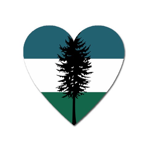 Flag of Cascadia  Heart Magnet from ArtsNow.com Front