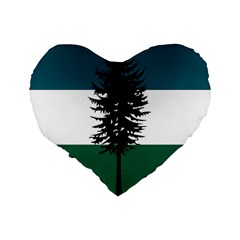 Flag of Cascadia  Standard 16  Premium Flano Heart Shape Cushions from ArtsNow.com Back