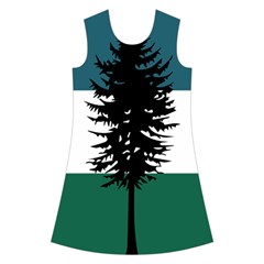 Flag of Cascadia  Kids  Short Sleeve Velvet Dress from ArtsNow.com Front
