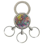 Abstract marbling 3-Ring Key Chain