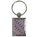 Violet Textured Mosaic Ornate Print Key Chain (Rectangle)