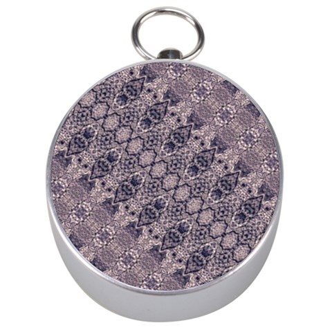 Violet Textured Mosaic Ornate Print Silver Compasses from ArtsNow.com Front