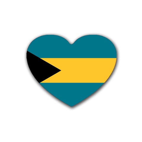 Flag of the Bahamas Rubber Coaster (Heart)  from ArtsNow.com Front