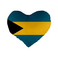 Flag of the Bahamas Standard 16  Premium Flano Heart Shape Cushions from ArtsNow.com Back