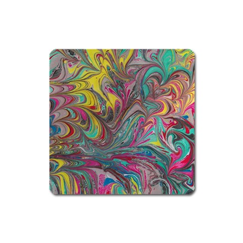 Abstract marbling swirls Square Magnet from ArtsNow.com Front
