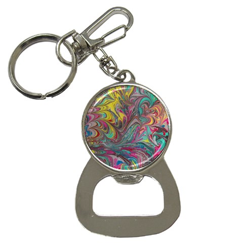 Abstract marbling swirls Bottle Opener Key Chain from ArtsNow.com Front