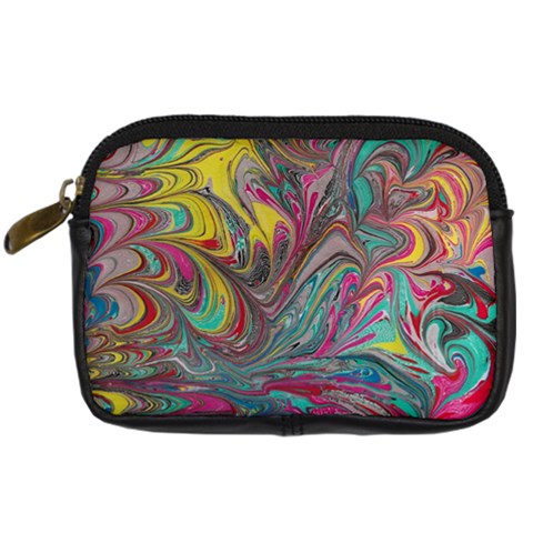 Abstract marbling swirls Digital Camera Leather Case from ArtsNow.com Front