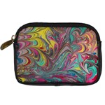 Abstract marbling swirls Digital Camera Leather Case