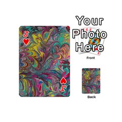 Jack Abstract marbling swirls Playing Cards 54 Designs (Mini) from ArtsNow.com Front - HeartJ
