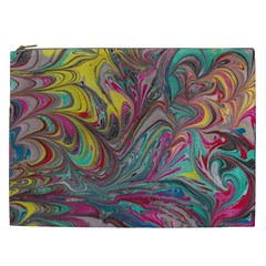 Abstract marbling swirls Cosmetic Bag (XXL) from ArtsNow.com Front