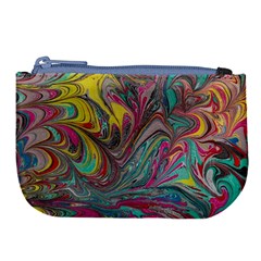Abstract marbling swirls Large Coin Purse from ArtsNow.com Front