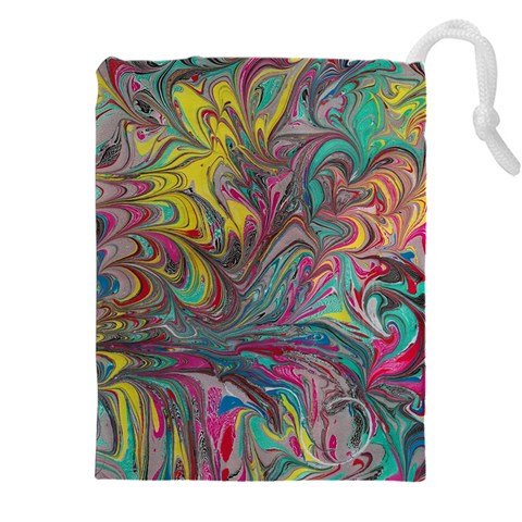 Abstract marbling swirls Drawstring Pouch (5XL) from ArtsNow.com Front