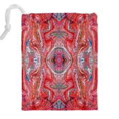 Intricate red marbling Drawstring Pouch (5XL) from ArtsNow.com Back