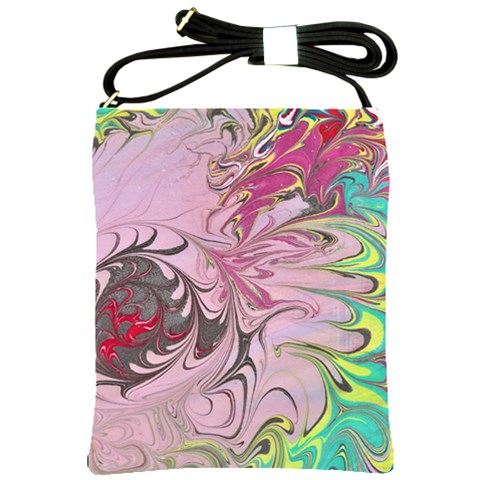 Petals with marbling Shoulder Sling Bag from ArtsNow.com Front